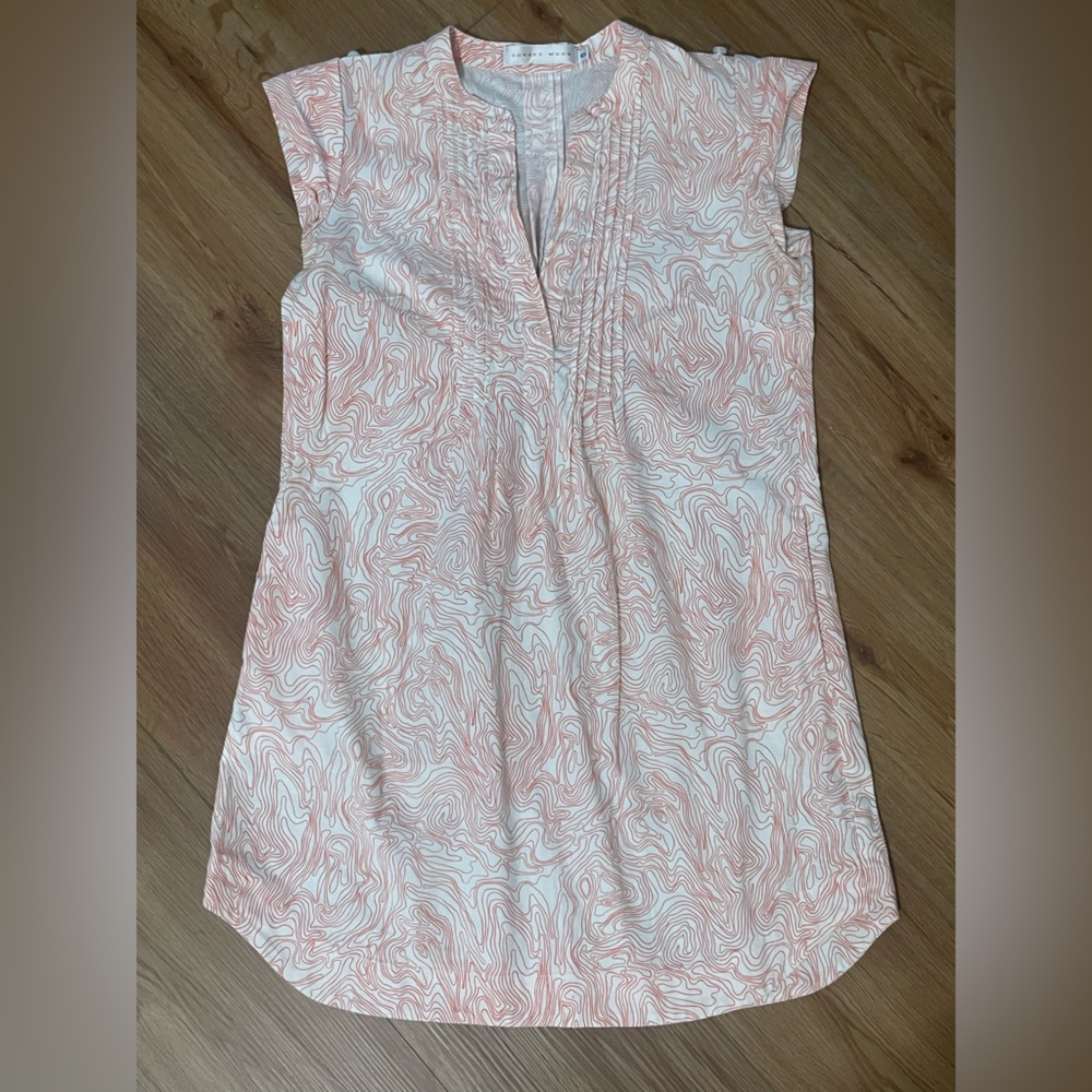 Sunhee Moon orange and white patterned tunic, size 0